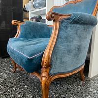 Elegante poltrona Bergère stile luigi XV - Legno