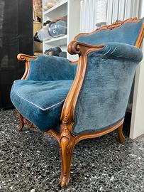 Elegante poltrona Bergère stile luigi XV - Legno