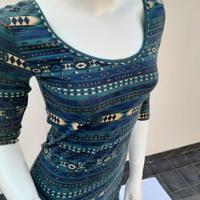 Copricostume abito scollato verde blu indian style