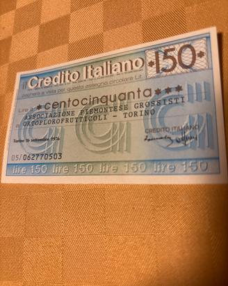 MiniAssegno circolare credito italiano, 1976
