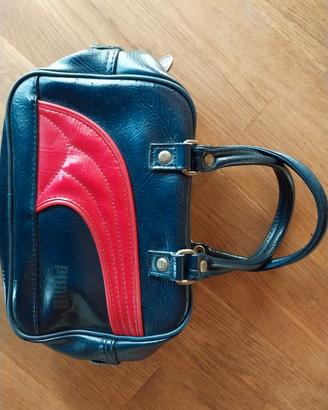Borsa vintage marca Puma, blu e rosso