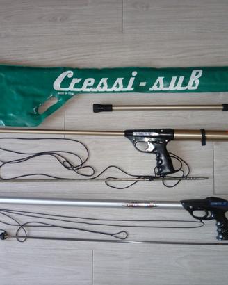 Fucili subacquei Mares e Cressi anni 60 - 70
