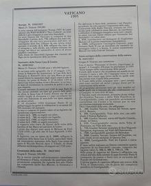 Raccolta di Francobolli Città del Vaticano  1995