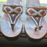 Ciabatte con perline vera pelle