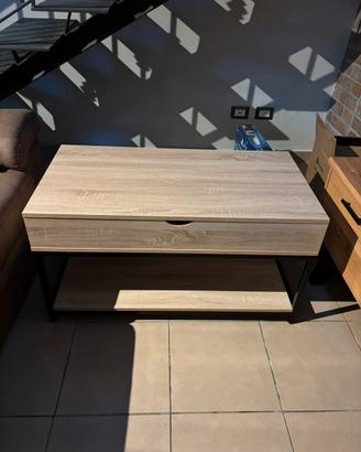 Tavolino da salotto in legno con piano alzabile