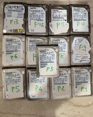 Lotto HDD 2,5 SATA Testati 13 Pezzi