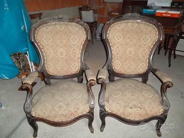 COPPIA DI POLTRONE LUIGI FILIPPO DELLA META' 800
