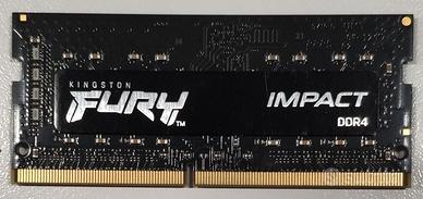 RAM SODIMM Kingston FURY Impact 8GB 2666MHz DDR4