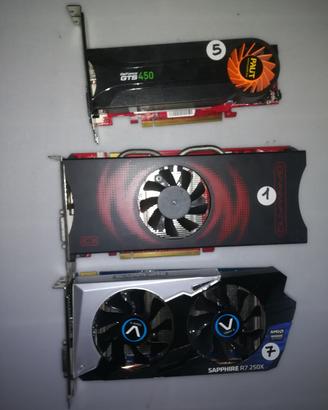 lotto schede video PCI  Ddr5  1gb perfetti 