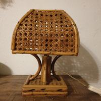 Lampada in rattan e paglia di Vienna 