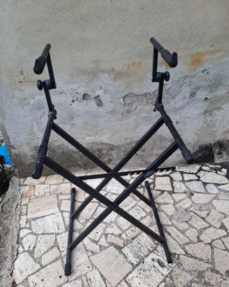 Doppio cavalletto per tastiere