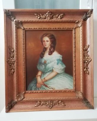 quadro olio su tela dama viennese