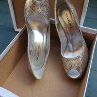 scarpe décolleté argento