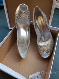 scarpe décolleté argento