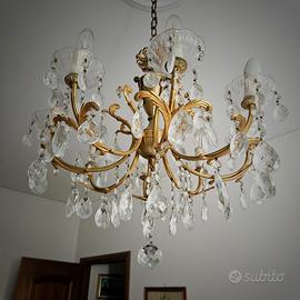 Lampadario in cristallo vintage
