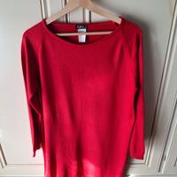 Vestito rosso donna girocollo