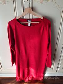 Vestito rosso donna girocollo