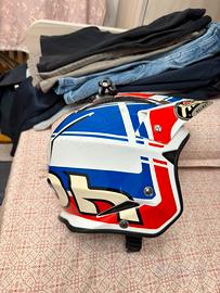 Casco Moto Trial Airoh TRR S Wintage Blu Bianco