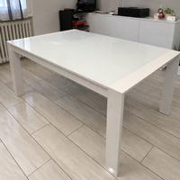 Tavolo allungabile vetro bianco lucido 140-220 cm