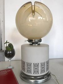 Lampada vetro Murano vintage bianca