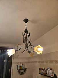 3 Lampadari in ferro battuto 