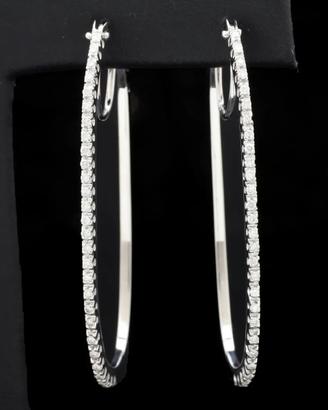 ORECCHINI OVALI PENDENTI ORO 18KT BRILLANTI 0.28CT