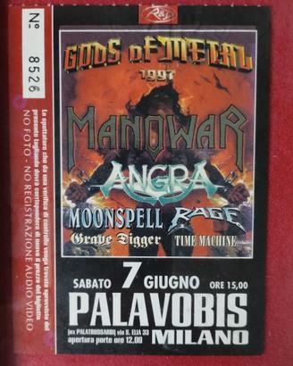 Biglietto originale GODS OF METAL 1 giugno 1997