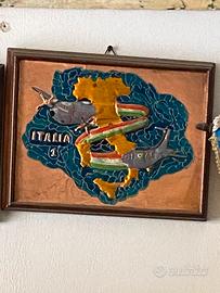 Coppia di quadretti militari in rame e smalto