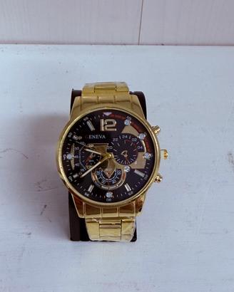 Orologio GENEVA dorato con quadrante nero – Nuovo