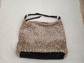 Borsa a spalla beige animalier con paillette OVS 