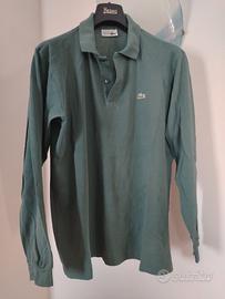 polo lacoste verde maniche lunghe taglia L( 5
