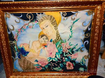 Quadro Madonna con Bambino - Dipinto a mano 