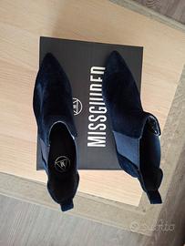 Stivaletti Missguided in Velluto Blu 39