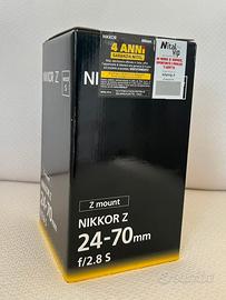 Nikon Z 24-70 f 2.8 S Nuovo sigillato Nital