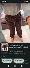 pantaloni donna leopardati s larghi 