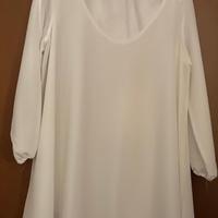 Maxi maglia bianca con maniche aperte