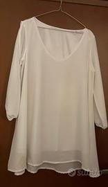 Maxi maglia bianca con maniche aperte