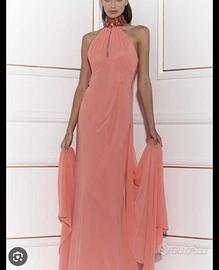 Abito lungo cerimonia rosa  Pignatelli 46 pietre