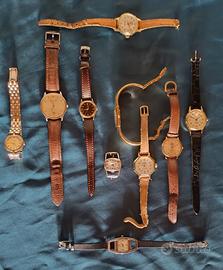 Lotto 10 orologi da polso vintage uomo e donna