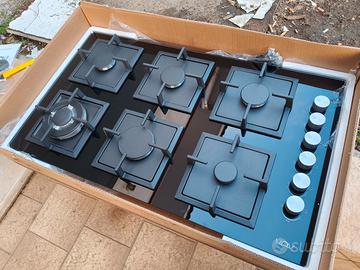 Piano cottura 90 cm Vetro Nero 6 Fuochi NUOVO