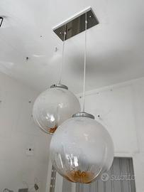 Lampada sospensione con vetri Mazzega vintage