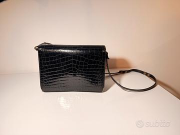 Borsa in Pelle di Coccodrillo Rigenerata - Anni 80