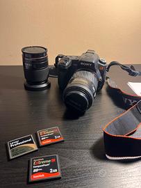 Fotocamera Sony a300 + ottiche variabili e memoria