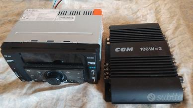 stereo x auto doppio din + amplificatore