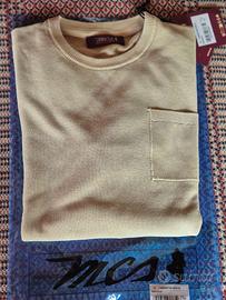 MCS Maglia in piquet girocollo acid wash - Khaky