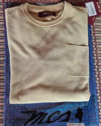 MCS Maglia in piquet girocollo acid wash - Khaky