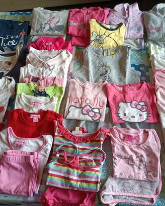 VESTITI BAMBINA 18mesi -2 anni stock 40 pezzi 