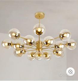Lampadario oro vetro 16 luci nuovo