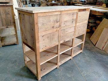 CREDENZA ABETE VECCHIO DI RECUPERO