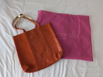 Borsa shopping bag Arancio e Oro Camomilla Milano 
